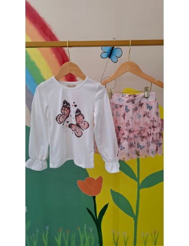 Saia com Sorts Interno em Suede e Tule Estampado