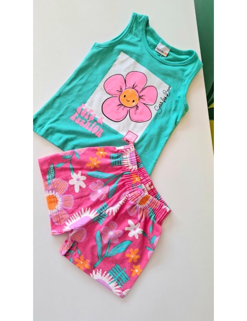 Conjunto Infantil de Verão com Regata e Short Estampado