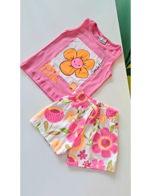 Conjunto Infantil de Verão com Regata e Short Estampado