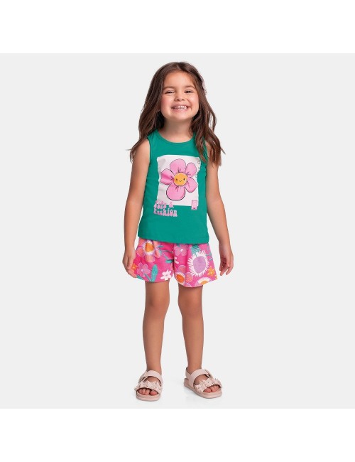 Conjunto Infantil de Verão com Regata e Short Estampado