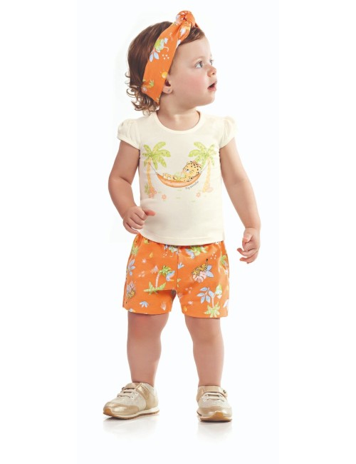 Conjunto Infantil de Verão com Estampa Tropical