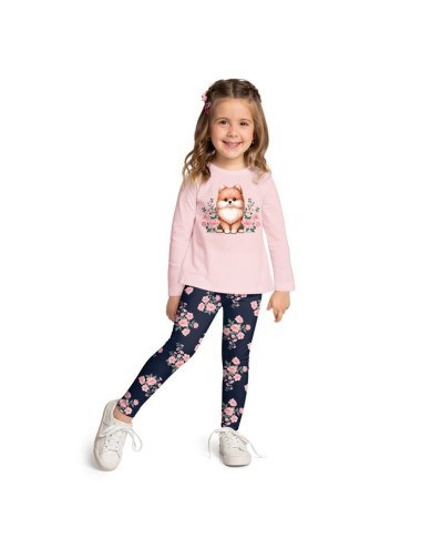 Conjunto Leg Infantil Rosa com Estampa Cachorrinho