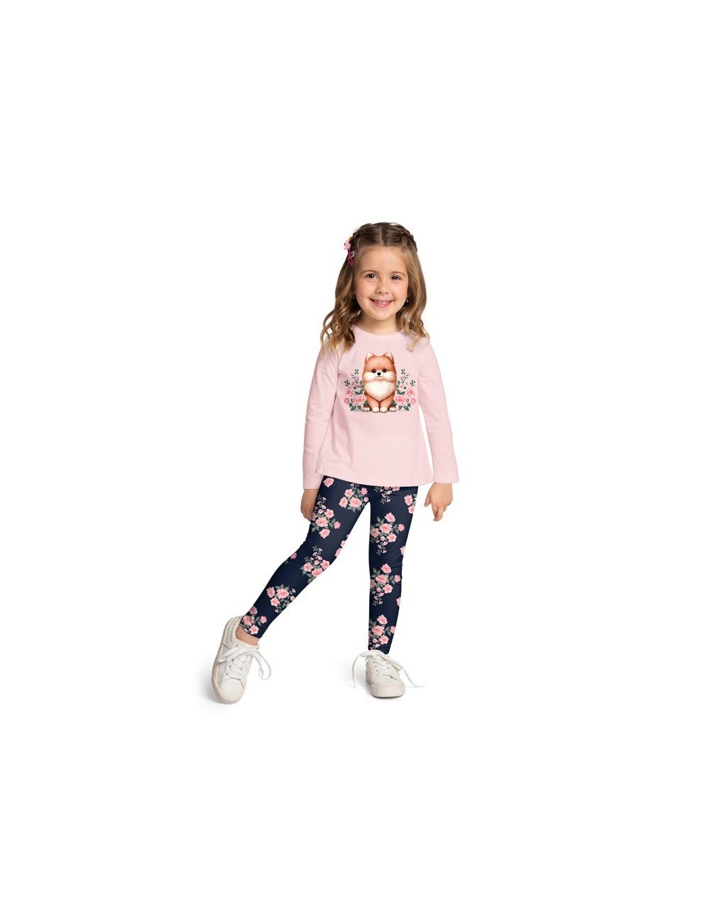 Conjunto Leg Infantil Rosa com Estampa Cachorrinho