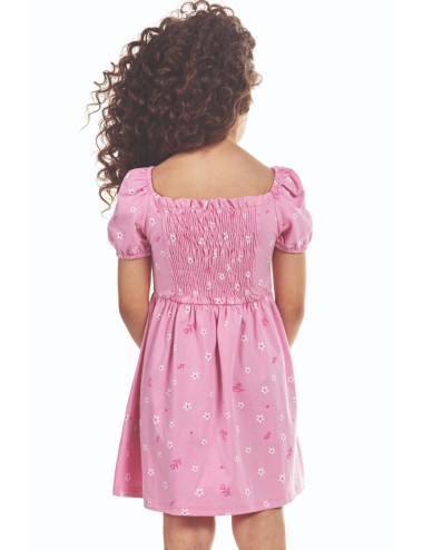 Vestido Infantil com Estampa Floral e Manga Bufante
