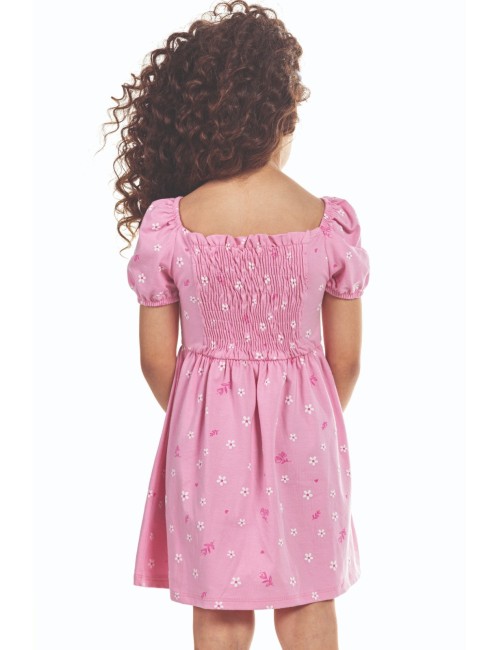 Vestido Infantil com Estampa Floral e Manga Bufante