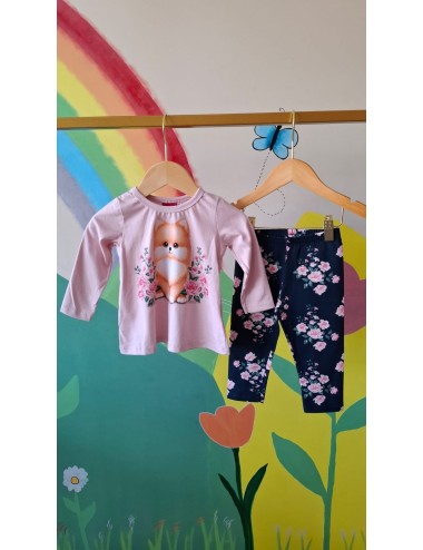 Conjunto Leg Infantil Rosa com Estampa Cachorrinho