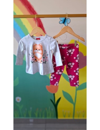Conjunto Leg Infantil Rosa com Estampa Cachorrinho
