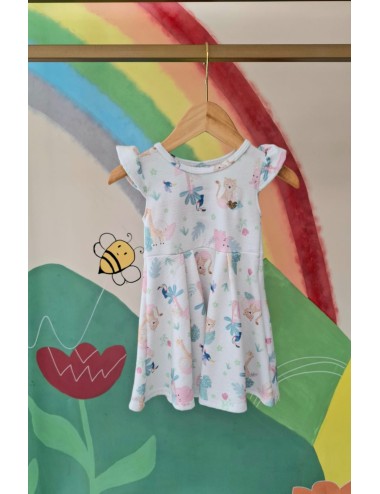 Vestido Infantil Estampado com Flores e Babados