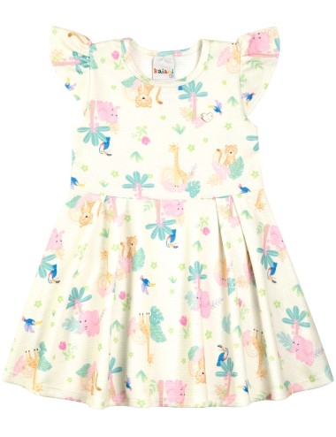 Vestido Infantil Estampado com Flores e Babados