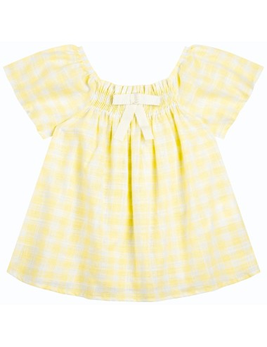 Conjunto Infantil Feminino Xadrez com Laço