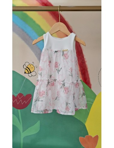 Vestido Infantil Floral com Babados Elegantes