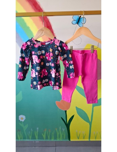 Conjunto Infantil de Blusa e Legging com Tema de Esquilos