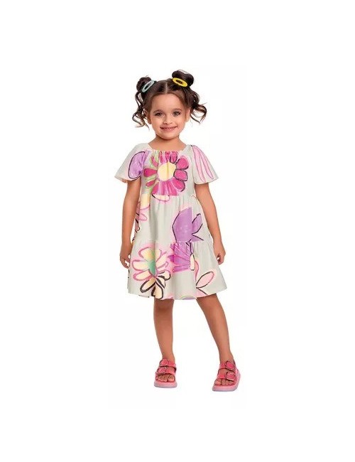 Vestido Infantil Estampado Colorido
