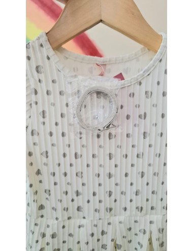 Vestido Encantado dos Sonhos – Branco com Estampa de Corações