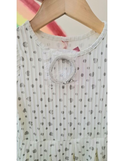 Vestido Encantado dos Sonhos – Branco com Estampa de Corações