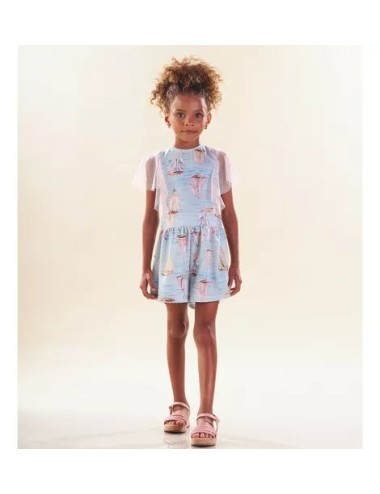 Vestido Infantil Mar & Magia – Barquinhos Encantados