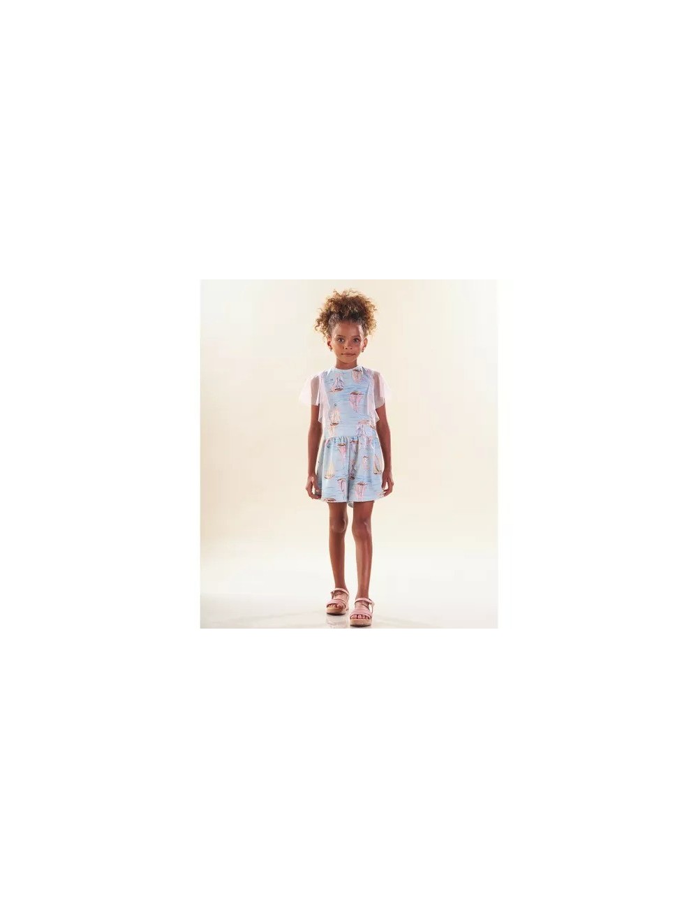 Vestido Infantil Mar & Magia – Barquinhos Encantados