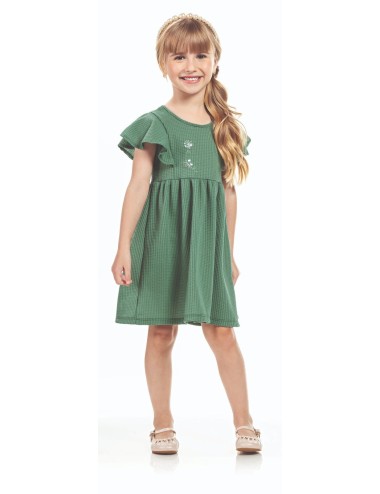 Vestido Jardim Encantado – Verde com Borboletas Mágicas