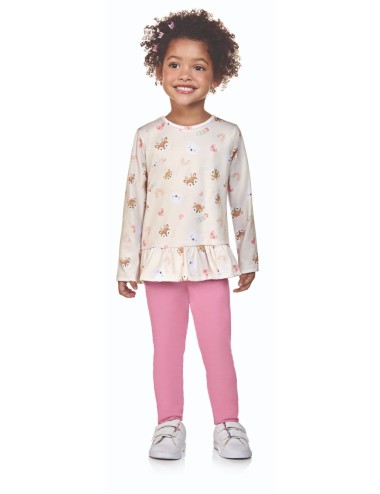 Conjunto Infantil de Blusa e Legging com Estampa Divertida