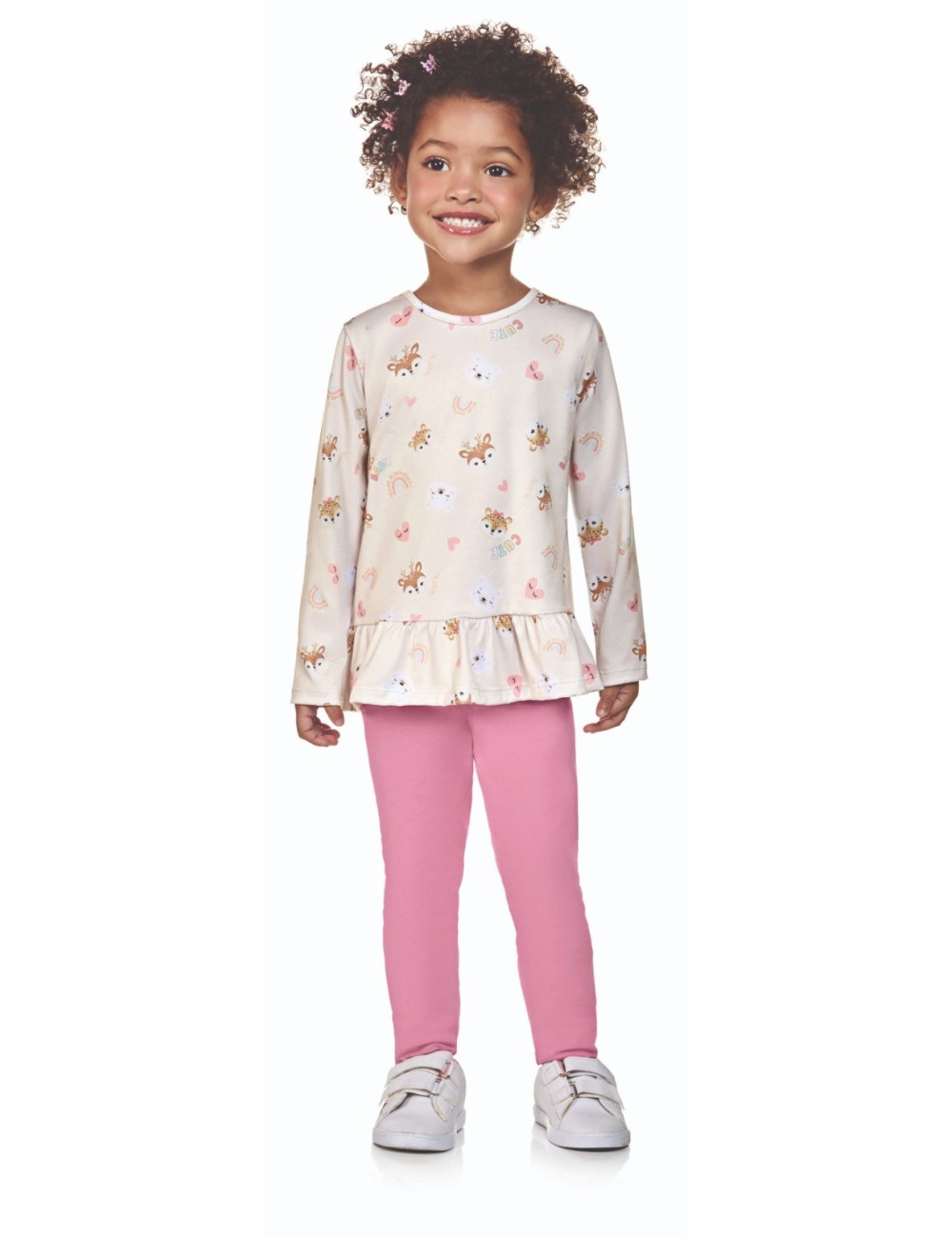 Conjunto Infantil de Blusa e Legging com Estampa Divertida