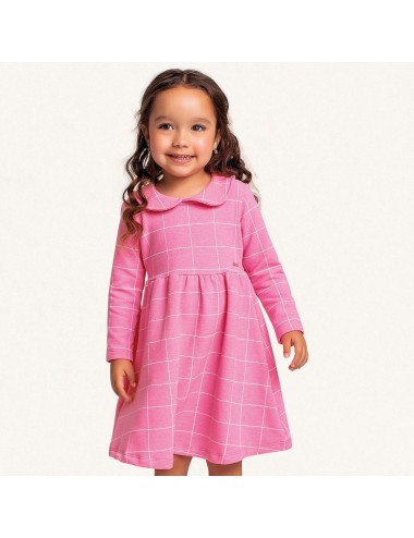 Vestido Princesa Rosa com Gola Peter Pan 🌸
