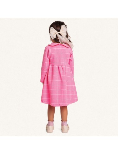 Vestido Princesa Rosa com Gola Peter Pan 🌸