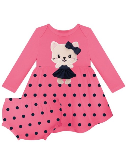 Vestido Encantador Gatinho Rosa 🐱✨