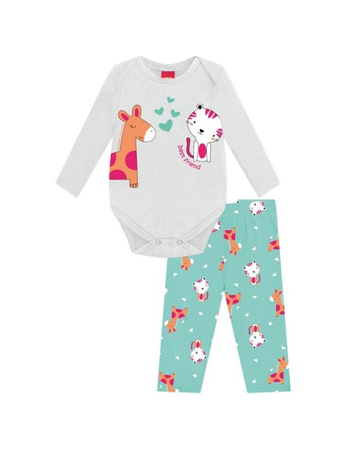 Conjunto Infantil "Melhores Amigos" 🦒🐅❤️