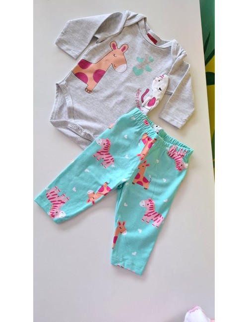 Conjunto Infantil "Melhores Amigos" 🦒🐅❤️