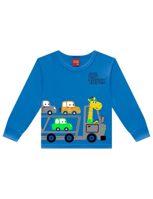 Camiseta Infantil Manga Longa Big Truck 🚛🐾