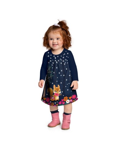 Vestido Infantil Esquilo Encantado 🌟🐿️
