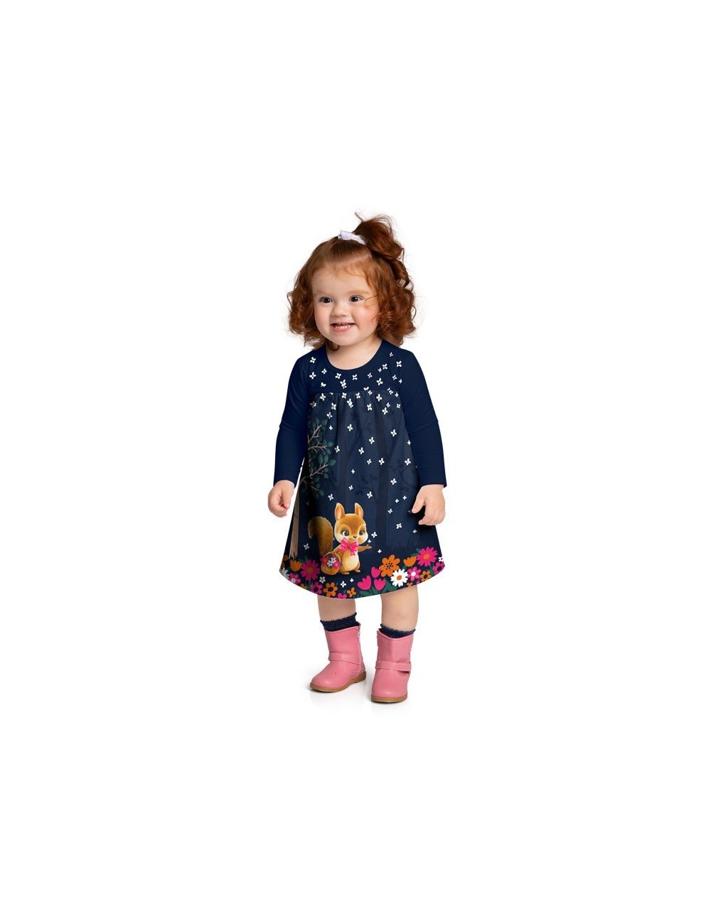 Vestido Infantil Esquilo Encantado 🌟🐿️