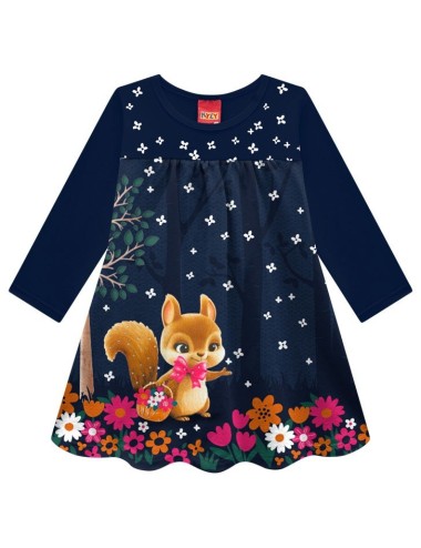 Vestido Infantil Esquilo Encantado 🌟🐿️