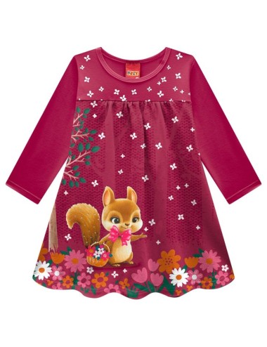 Vestido Infantil Esquilo Encantado 🌟🐿️