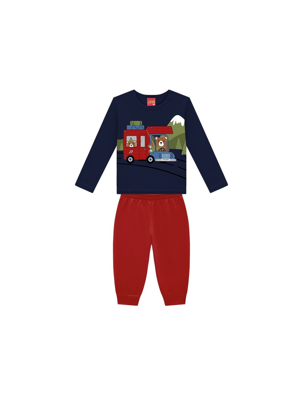 Conjunto de Pijama Infantil Explorador 🐻🚗
