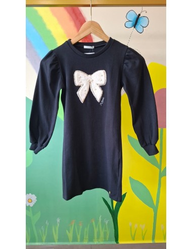 Vestido Infantil Verde com Detalhe de Laço com Pérolas