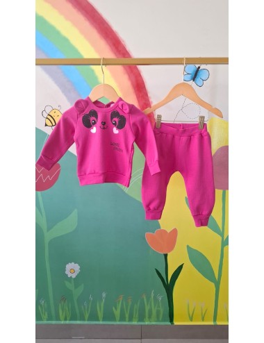 ✨ Conjunto Infantil Peluciado - Panda Rosa ✨