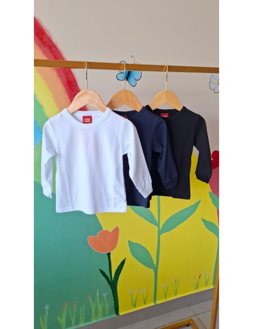 Camiseta Infantil Kyly Manga Longa Branco