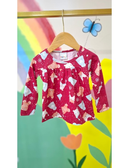 Blusa Manga Longa Estampada - Gorrinhos