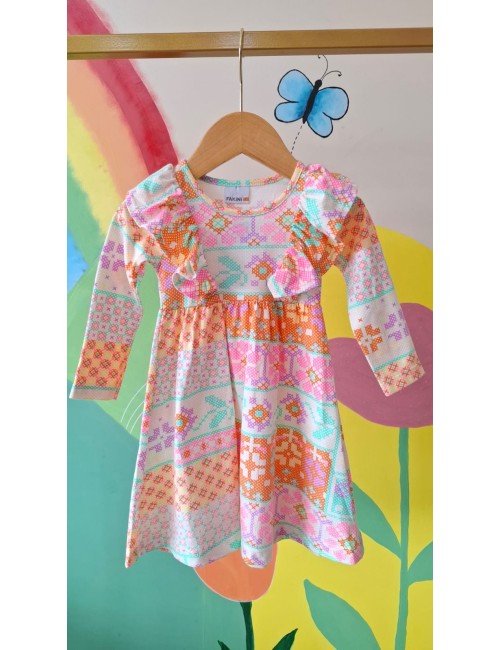 ✨ Vestido Manga Longa Patchwork – Conforto e Charme para os Dias Fresquinhos! ✨