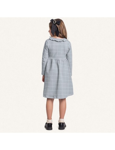 👗✨ Vestido Infantil Xadrez com Gola Babado ✨👗