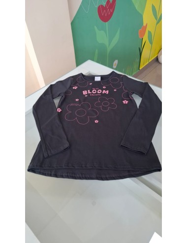Blusa Infantil Feminina Manga Longa – Estampa Floral "We All Bloom Differently"