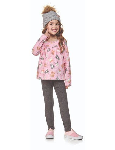 Blusa Manga Longa Estampada - Gorrinhos
