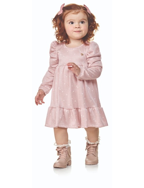 Vestido Infantil Rosa 💕👗👢