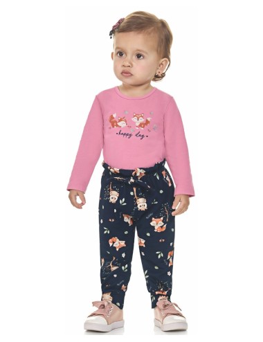 🦊💖 Conjunto Infantil Feminino – Raposinhas Encantadas