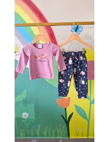 🦊💖 Conjunto Infantil Feminino – Raposinhas Encantadas