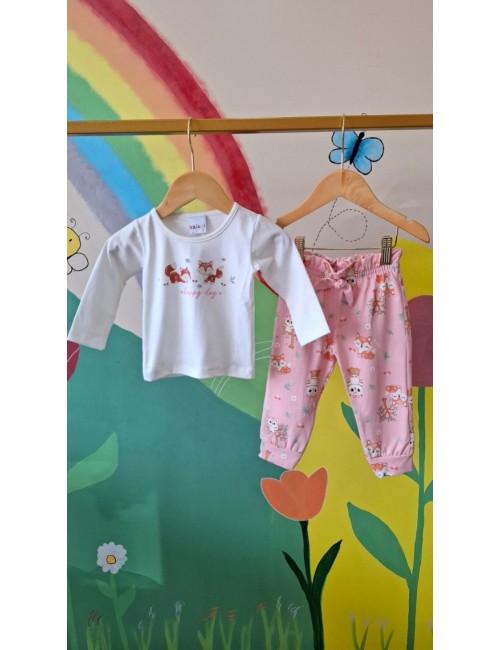 🦊💖 Conjunto Infantil Feminino – Raposinhas Encantadas