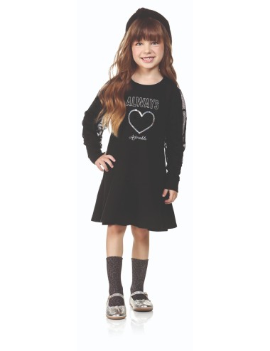 🖤✨ Vestido Infantil Preto com Manga em Tule – Always Adorable
