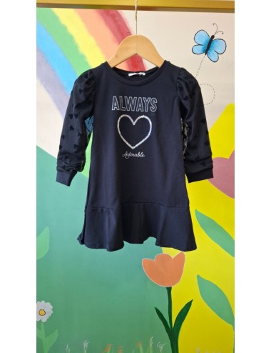 🖤✨ Vestido Infantil Preto com Manga em Tule – Always Adorable