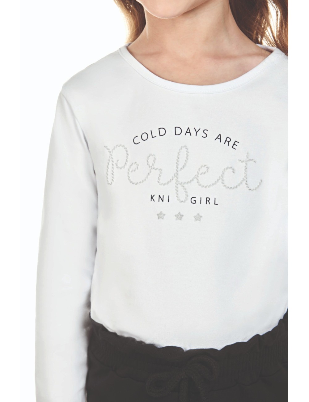 Conjunto Infantil Blusa Branca e Calça de Moletom COLD DAYS ARE Perfect